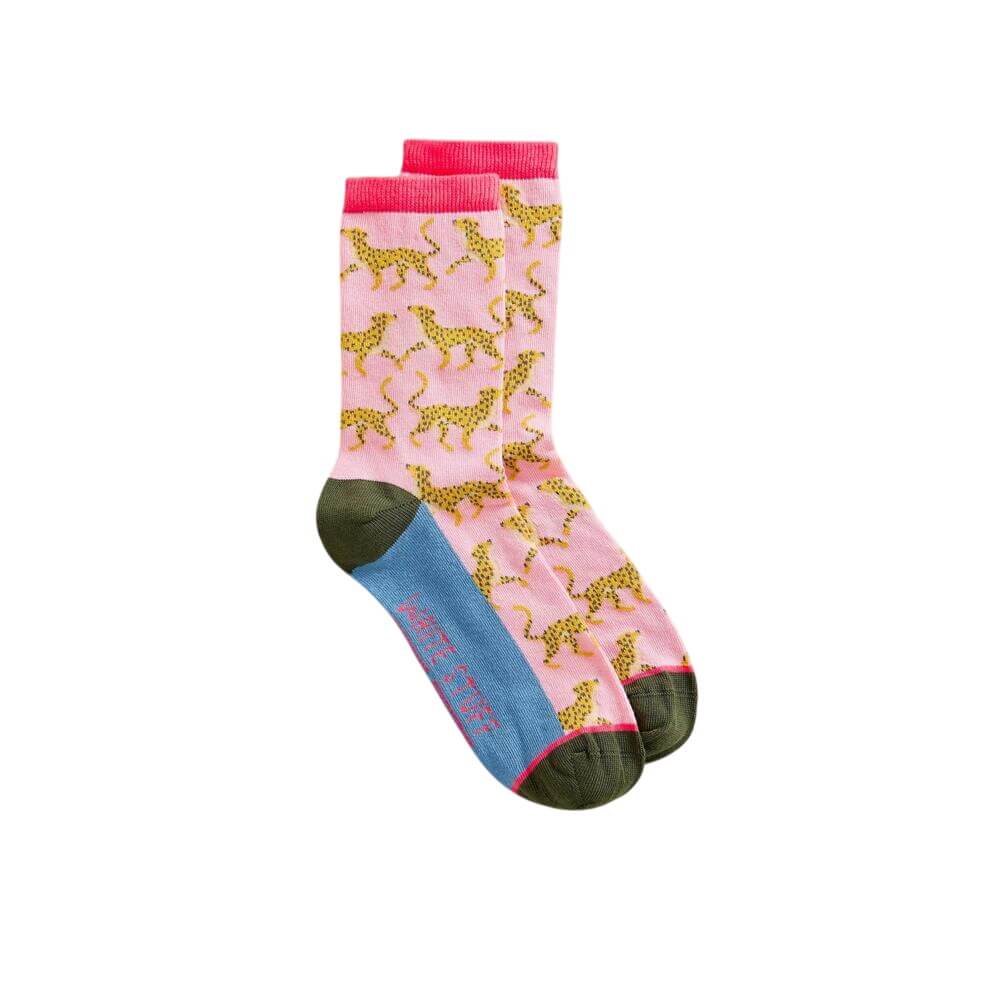 White Stuff Cheetah Print Ankle Socks